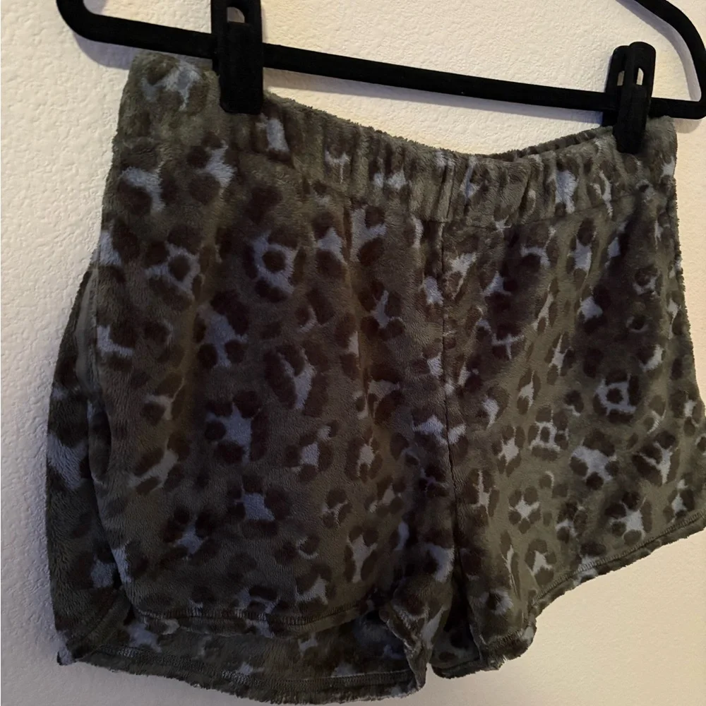 Aerie Olive Leopard Print Pajama Shorts